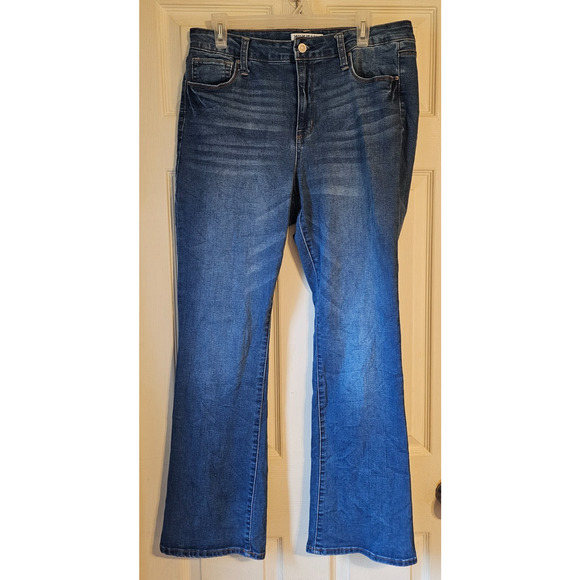 Wax Jean Womens Sustainable Denim Bootcut Jeans Blue Stretch Size 16 Medium Wash - Picture 1 of 10